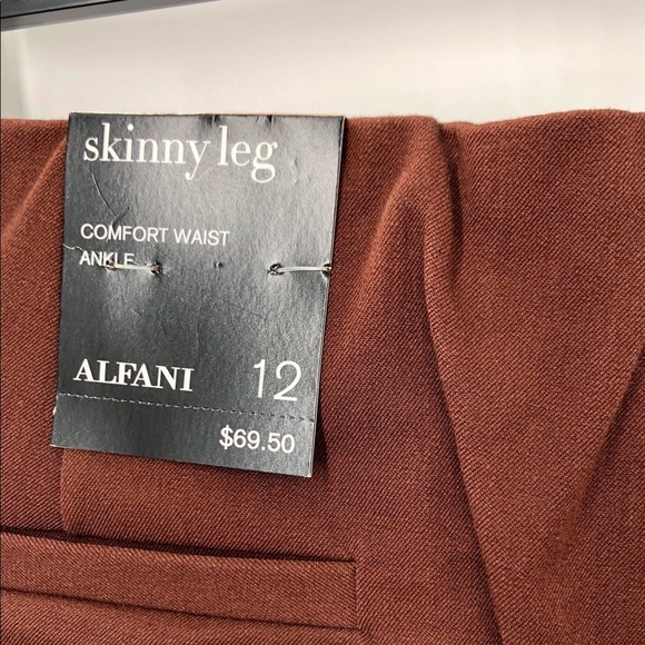 Skinny Leg Comfort Waist Ankle High Brown Pants - Picture 4 of 5